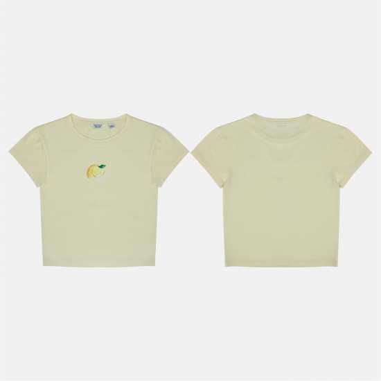 Jack Wills Women's Graphic Cotton Short Sleeve Crew Neck Print Crop Top Lemon Jack Wills Women's Graphic Cotton Short Sleeve Crew Neck Print Crop Top Lemon