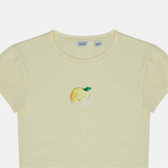 Jack Wills Women's Graphic Cotton Short Sleeve Crew Neck Print Crop Top Lemon Jack Wills Women's Graphic Cotton Short Sleeve Crew Neck Print Crop Top Lemon