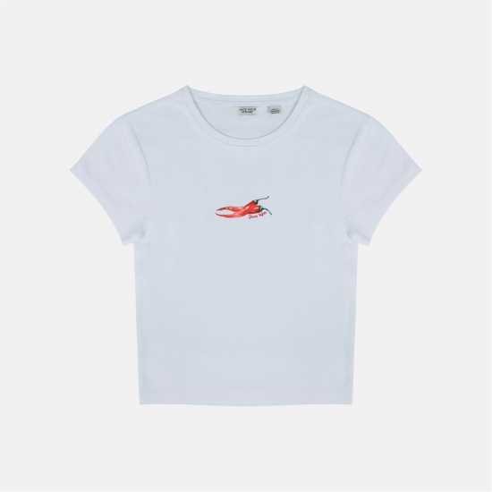 Jack Wills Women's Graphic Cotton Short Sleeve Crew Neck Print Crop Top Chili Pepper Jack Wills Women's Graphic Cotton Short Sleeve Crew Neck Print Crop Top Chili Pepper
