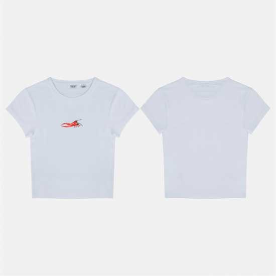 Jack Wills Women's Graphic Cotton Short Sleeve Crew Neck Print Crop Top Chili Pepper Jack Wills Women's Graphic Cotton Short Sleeve Crew Neck Print Crop Top Chili Pepper