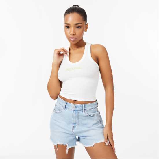 Дамски тениски и фланелки Jack Wills Scoop Neck Rib Tank Top Винтажно бяло Jack Wills Scoop Neck Rib Tank Top Винтажно бяло Дамски тениски и фланелки