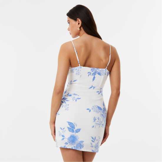 Jack Wills Mini Dress Бяло печатане Дамски поли и рокли