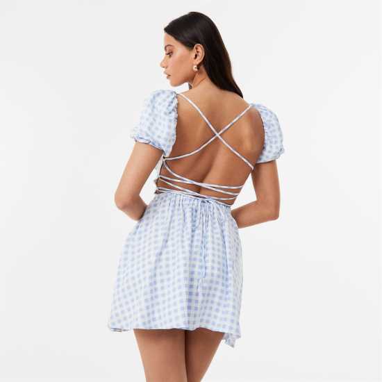 Дамски поли и рокли Jack Wills Tie Back Dress Гингъм Jack Wills Tie Back Dress Гингъм Дамски поли и рокли