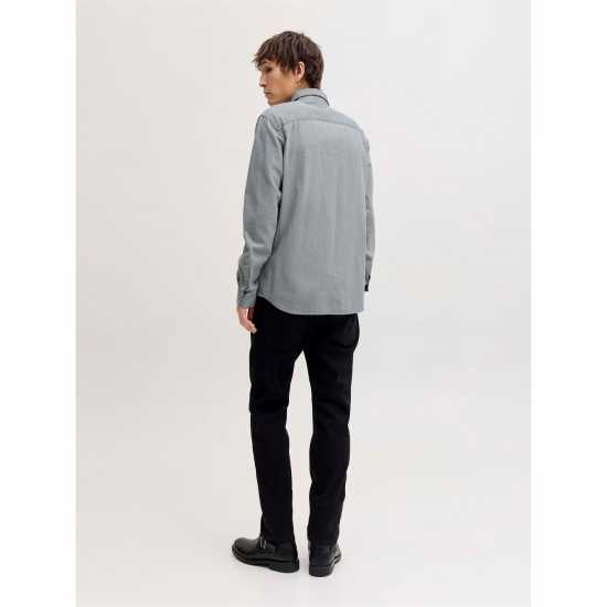 Мъжка Риза Jack And Jones Denim Shirt Mens Светло сива меланж Мъжка Риза Jack And Jones Denim Shirt Mens Светло сива меланж