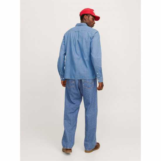Мъжка Риза Jack And Jones Travis Shirt Mens Lt Blue Denim Мъжка Риза Jack And Jones Travis Shirt Mens Lt Blue Denim