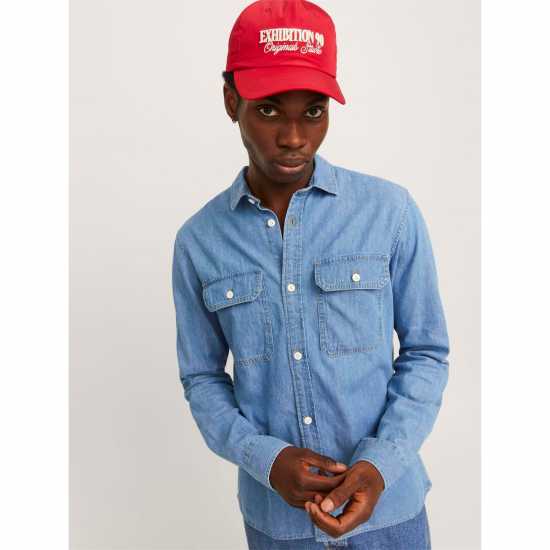 Мъжка Риза Jack And Jones Travis Shirt Mens Lt Blue Denim Мъжка Риза Jack And Jones Travis Shirt Mens Lt Blue Denim