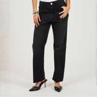 Brave Soul Womens Straight Leg Denim Jeans Black Wash 