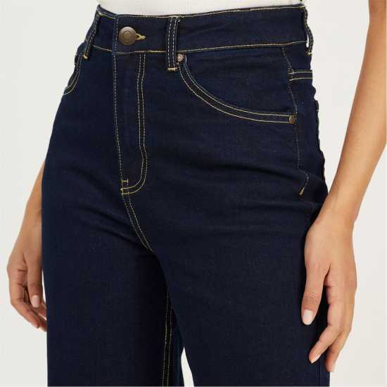 Brave Soul Womens Straight Leg Indigo Denim Jeans  