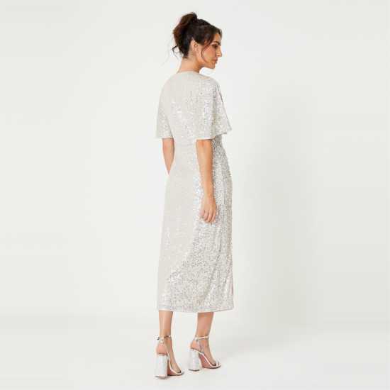 Дамски поли и рокли Средна Рокля Be You Sequin V Neck Midi Dress Средна Рокля Be You Sequin V Neck Midi Dress Дамски поли и рокли