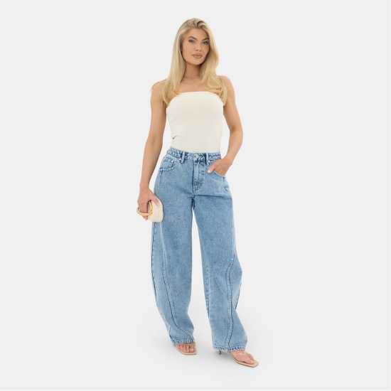 I Saw It First Barrel Leg Seam Jean I Saw It First Barrel Leg Seam Jean