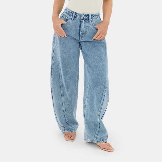 I Saw It First Barrel Leg Seam Jean I Saw It First Barrel Leg Seam Jean