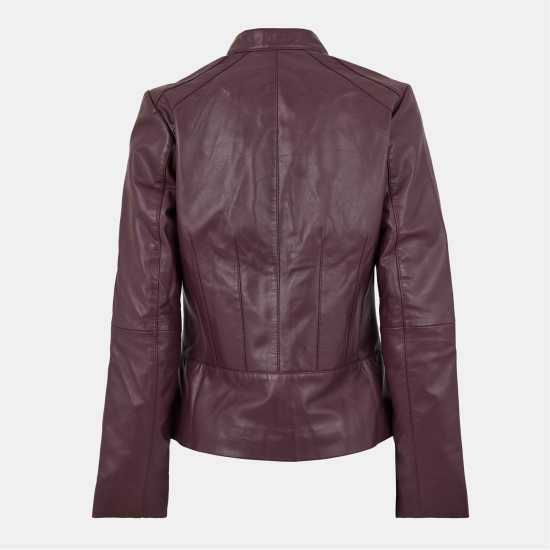 Biba Кожено Яке Women's Neru Collar Leather Long Sleeve Leather Jacket Щипка Biba Кожено Яке Women's Neru Collar Leather Long Sleeve Leather Jacket Щипка