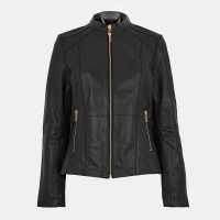 Biba Кожено Яке Neru Collar Leather Jacket Black Дамски якета и палта