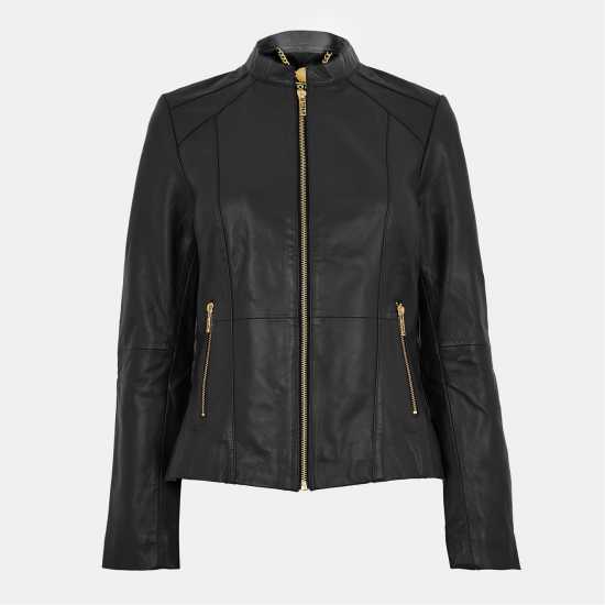 Biba Кожено Яке Neru Collar Leather Jacket Black Дамски якета и палта