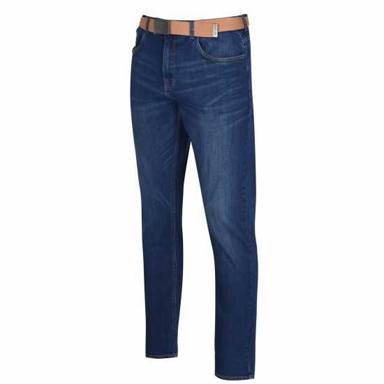 Lee Cooper Мъжки Джинси С Колан Belted Jeans Mens