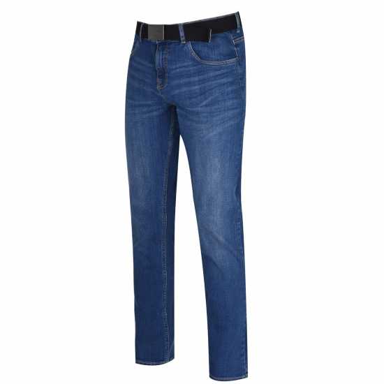 Lee Cooper Мъжки Джинси С Колан Belted Jeans Mens Средно перо Мъжки дънки