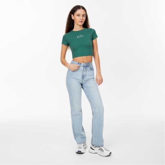 Дамски тениски и фланелки Jack Wills Cropped Baby T-Shirt Горско зелено Jack Wills Cropped Baby T-Shirt Горско зелено Дамски тениски и фланелки