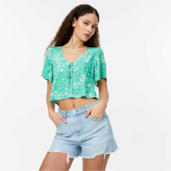 Denim Raw Hem Short  