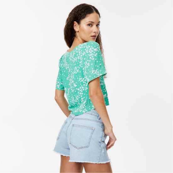 Denim Raw Hem Short  
