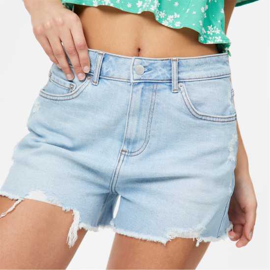 Denim Raw Hem Short  