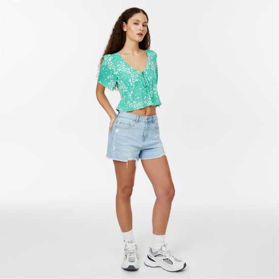 Denim Raw Hem Short  