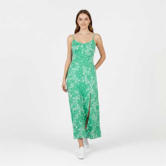 Средна Рокля Jack Wills Midi Dress Зелено печатане 