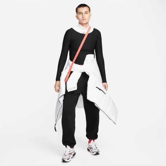 Nike Air Women's Printed Long-Sleeve Top Black/White Дамски тениски и фланелки