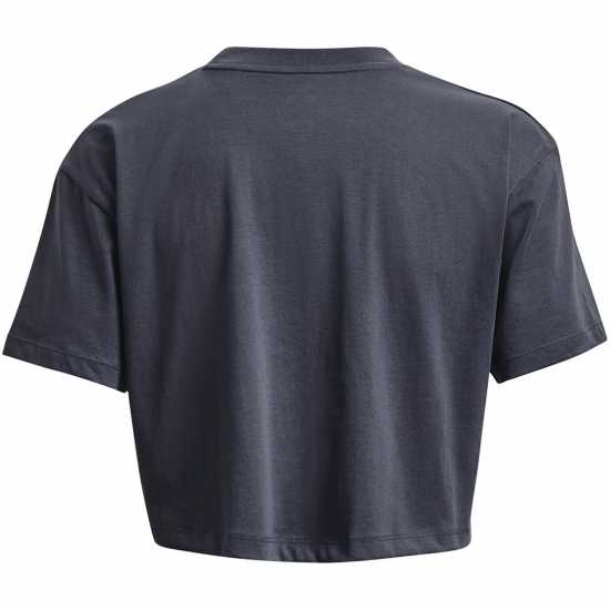 Under Armour Тениска Crop Short Seeve T Shirt Downpour Grey Дамско облекло плюс размер