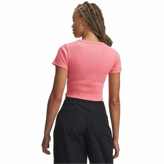 Under Armour Топ С Ластично Деколте Women's Rival Rib Crop Top Pink/White 