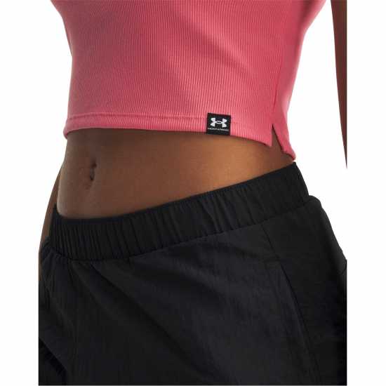 Under Armour Топ С Ластично Деколте Women's Rival Rib Crop Top Pink/White 