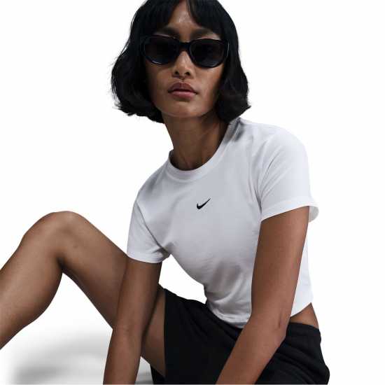 Nike Chill Crop Tee Ld53 Бяло Дамски тениски и фланелки