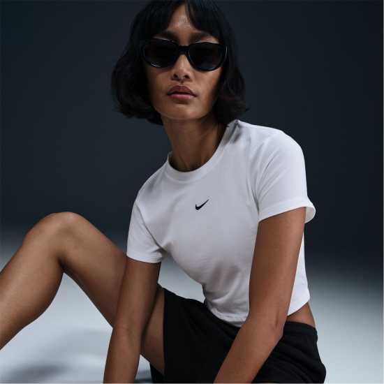 Nike Chill Crop Tee Ld53 Бяло Дамски тениски и фланелки