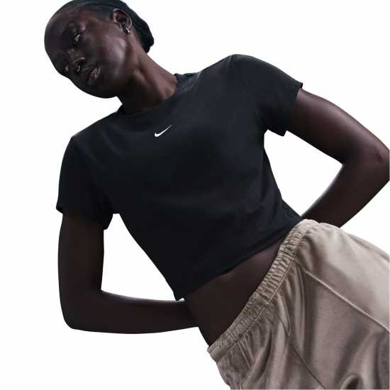 Nike Chill Crop Tee Ld53 Черно Дамски тениски и фланелки