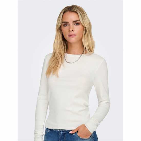 Горнище С Дълъг Ръкав Only Riley Long Sleeve Top Облачен Танцьор Дамски тениски и фланелки