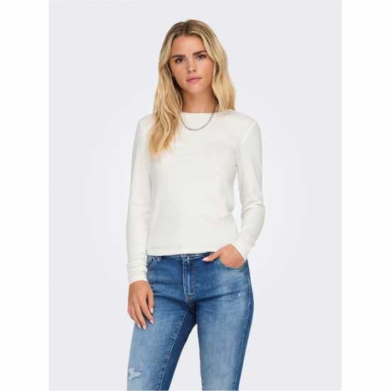 Горнище С Дълъг Ръкав Only Riley Long Sleeve Top Облачен Танцьор Дамски тениски и фланелки