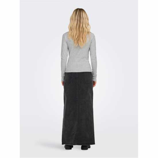 Горнище С Дълъг Ръкав Only Riley Long Sleeve Top Светло сива меланж Дамски тениски и фланелки