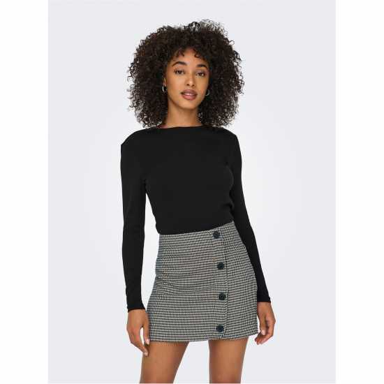 Горнище С Дълъг Ръкав Only Riley Long Sleeve Top Черно Дамски тениски и фланелки
