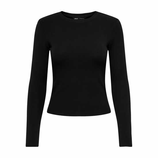 Горнище С Дълъг Ръкав Only Riley Long Sleeve Top Черно Дамски тениски и фланелки