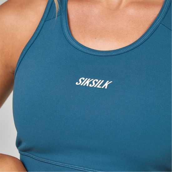 Siksilk Sports Essentials Crop Top Womens Синьо-зелено Дамски тениски и фланелки