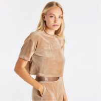 Siksilk Logo T-Shirt Womens Злато Дамски тениски и фланелки