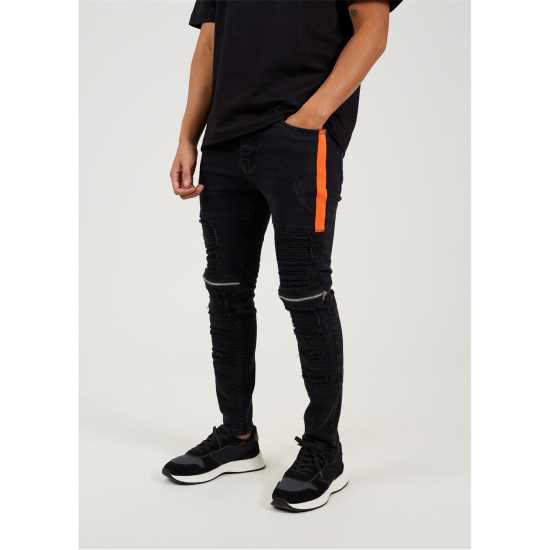 Brave Soul Charcoal Wash Biker Jean  