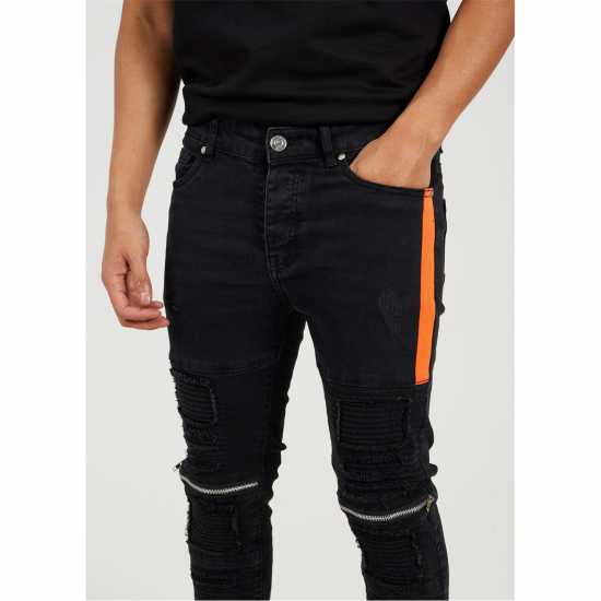 Brave Soul Charcoal Wash Biker Jean  
