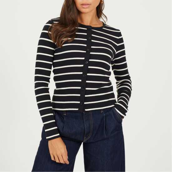 Brave Soul Bs Womens Long Sleeve Button Down Striped Jersey Top  