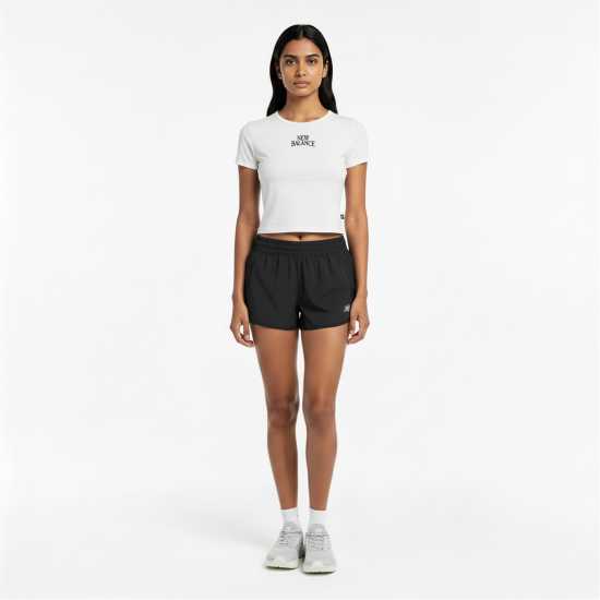 New Balance Women's Crop Top White/Black 