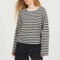 Brave Soul Bs Womens Crew Neck Long Sleeve Striped Top  