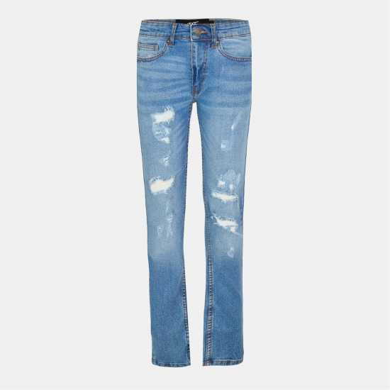 Мъжки дънки Dfnd London Ripped Denim Jeans Светло синьо Dfnd London Ripped Denim Jeans Светло синьо Мъжки дънки