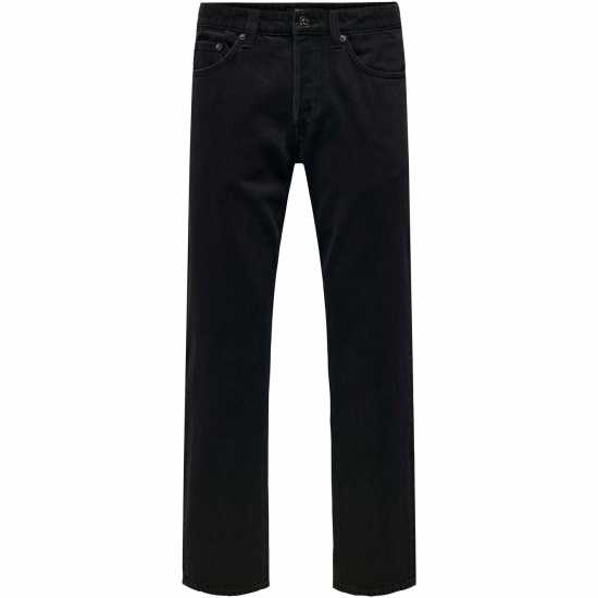 Only And Sons Men's Straight Leg Jeans Black 