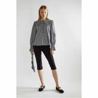 Glamorous Gingham Statement-Collar Blouse  Дамски тениски и фланелки