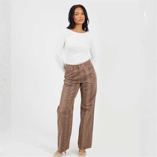 Brave Soul Womens Long Sleeve Boat Neck Top With Wide Binding Detail  