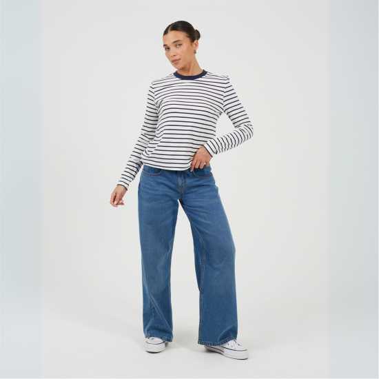 Brave Soul Strpe Ls Tee Ld99  